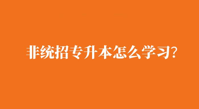 非統(tǒng)招專升本是怎么學習的？