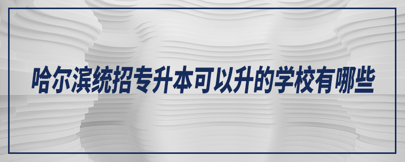 哈爾濱統(tǒng)招專升本可以升的學(xué)校有哪些