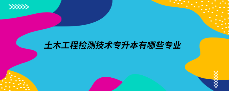 土木工程檢測(cè)技術(shù)專(zhuān)升本有哪些專(zhuān)業(yè)