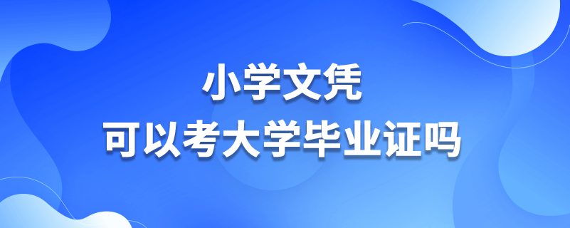 小學(xué)文憑可以考大學(xué)畢業(yè)證嗎