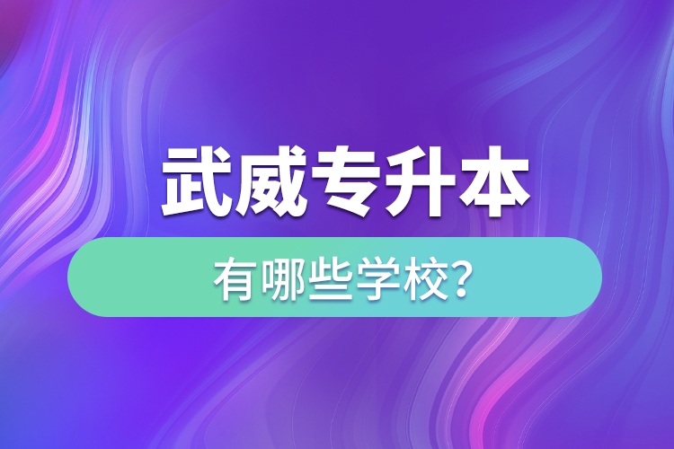 武威專升本有哪些學(xué)校？