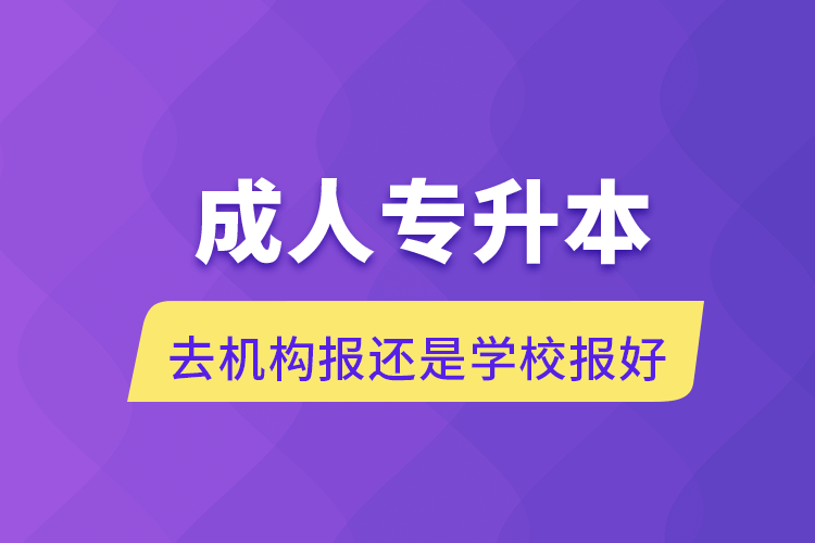 成人專升本去機構(gòu)報還是學校報好