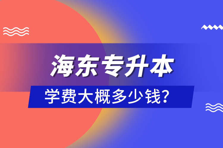 海東專升本學(xué)費(fèi)大概多少錢？