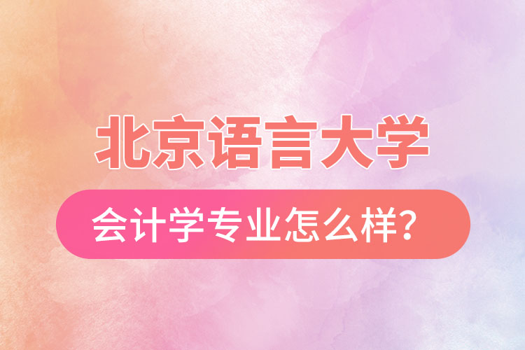 北京語言大學會計學專業(yè)怎么樣？