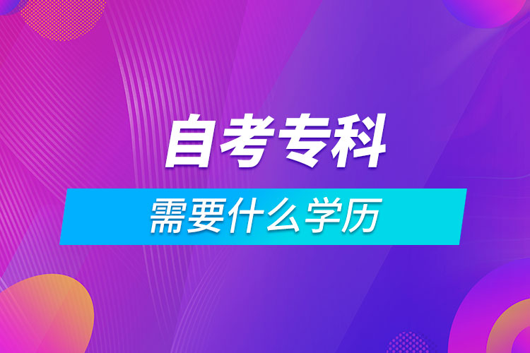 自考?？菩枰裁磳W歷