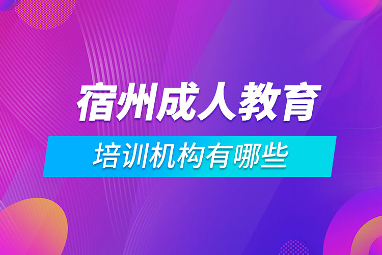 宿州成人教育培訓(xùn)機構(gòu)有哪些