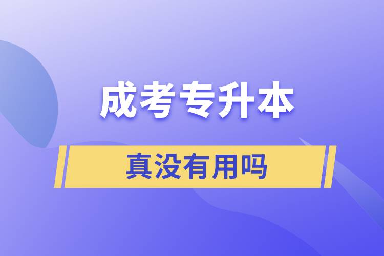 成考專升本真沒有用嗎