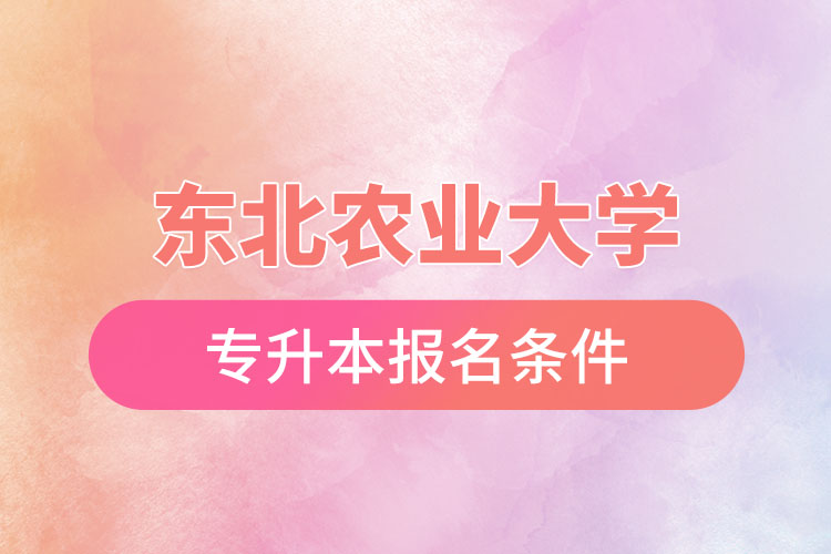 東北農(nóng)業(yè)大學專升本報名條件？