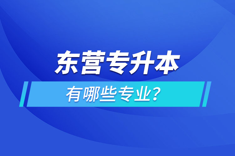 東營專升本專業(yè)有哪些