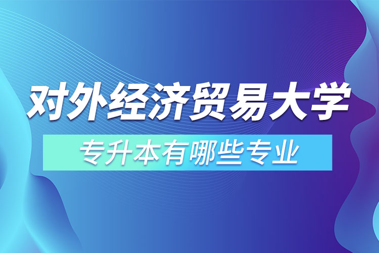 對外經濟貿易大學專升本有哪些專業(yè)？