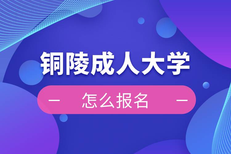 銅陵成人大學報名入口