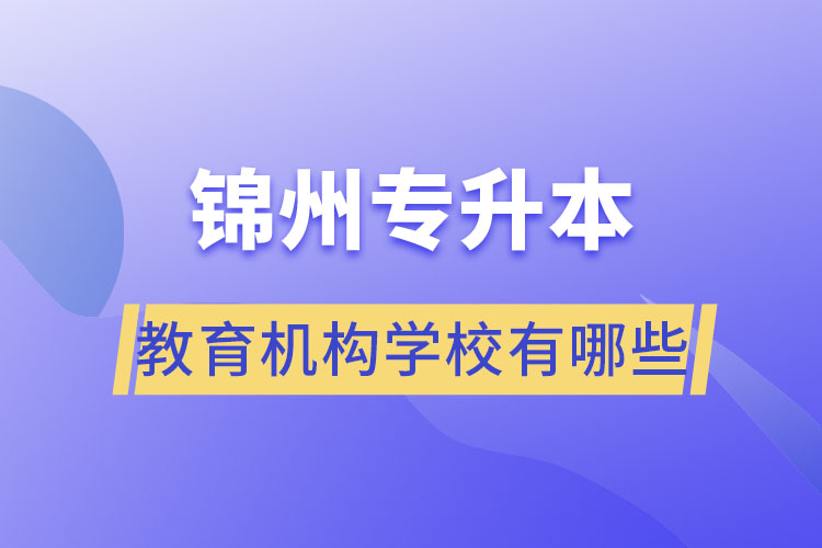 錦州專升本教育機(jī)構(gòu)學(xué)校有哪些