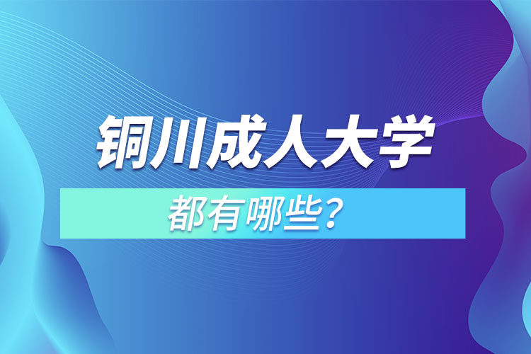 銅川成人大學(xué)都有哪些？