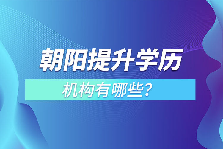 朝陽提升學(xué)歷機(jī)構(gòu)有哪些？