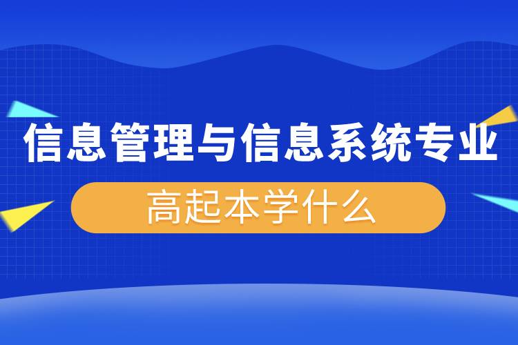 信息管理與信息系統(tǒng)專業(yè)高起本學(xué)什么