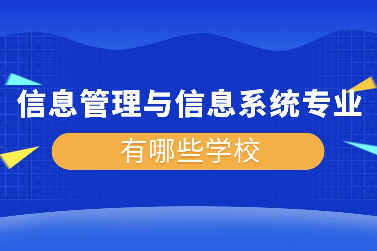 信息管理與信息系統(tǒng)專業(yè)有哪些學(xué)校