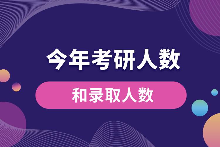 今年考研人數和錄取人數