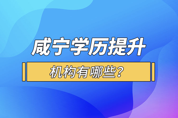 咸寧學(xué)歷提升機(jī)構(gòu)有哪些？