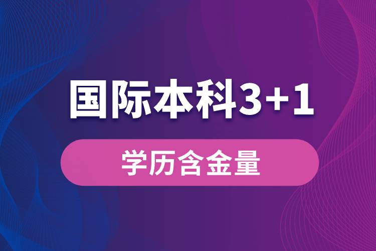 國際本科3+1學(xué)歷含金量