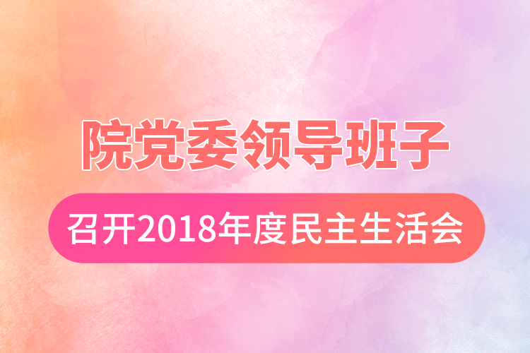 院黨委領(lǐng)導(dǎo)班子召開2018年度民主生活會(huì)