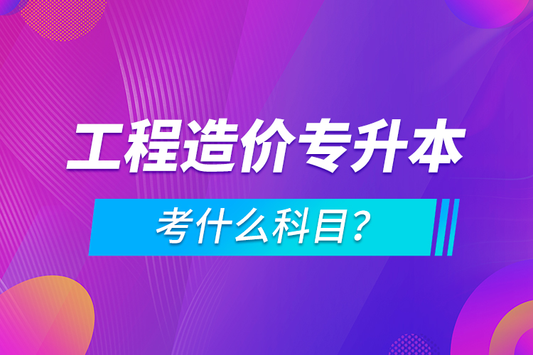 工程造價專升本考什么科目？