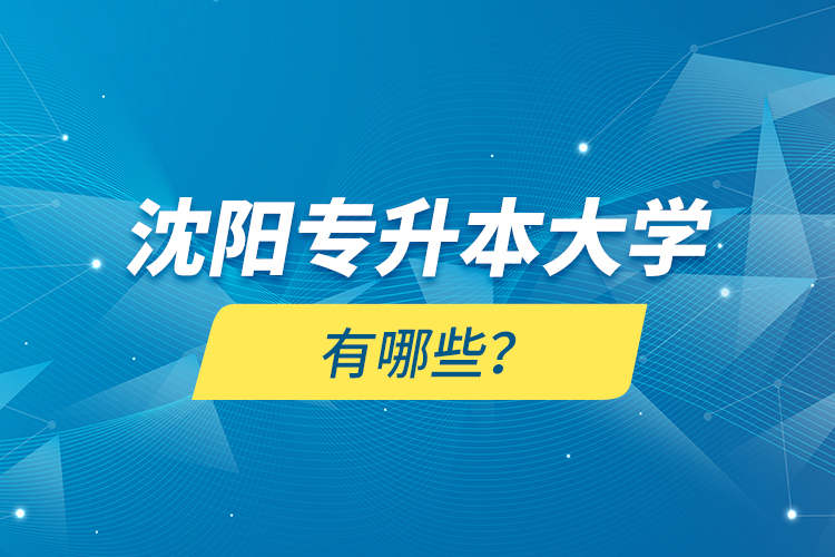 沈陽專升本大學(xué)有哪些？