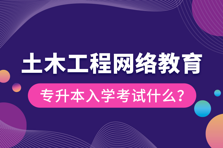 土木工程網(wǎng)絡(luò)教育專升本入學考試什么？