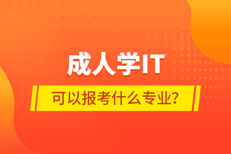 成人學(xué)IT可以報考什么專業(yè)？