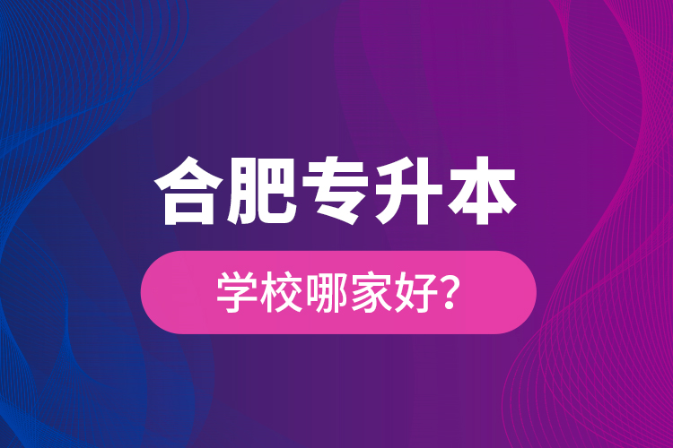 合肥專升本學(xué)校哪家好？