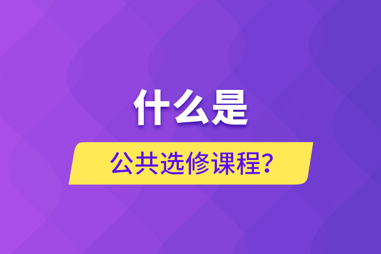 什么是公共選修課程？