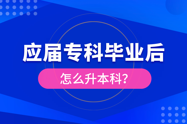 應屆專科畢業(yè)后怎么升本科？