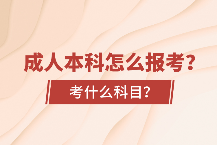 成人本科怎么報(bào)考？考什么科目？