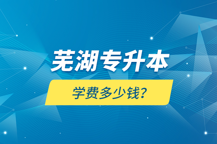 蕪湖專升本學(xué)費(fèi)多少錢？