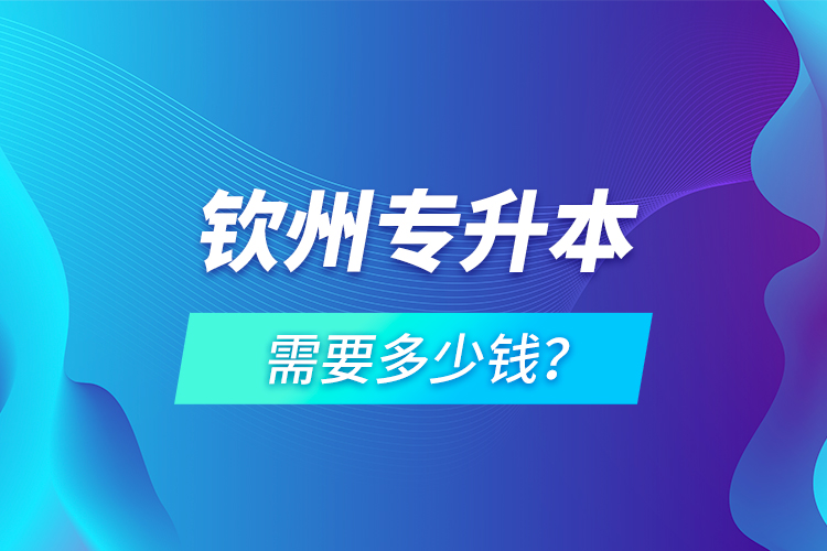 欽州專升本需要多少錢？