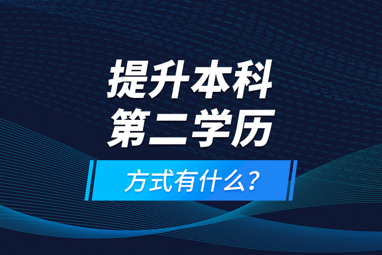 提升本科第二學(xué)歷方式有什么？