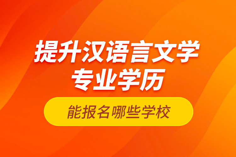 提升漢語言文學(xué)專業(yè)學(xué)歷能報名哪些學(xué)校