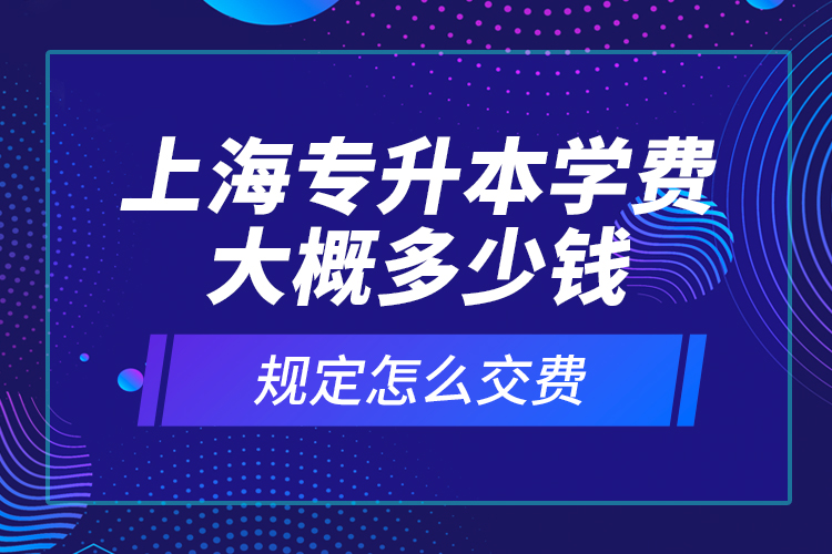 上海專升本學(xué)費(fèi)大概多少錢？規(guī)定怎么交費(fèi)？