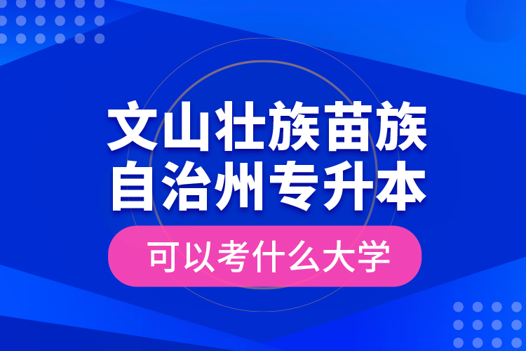 文山壯族苗族自治州專升本可以考什么大學？