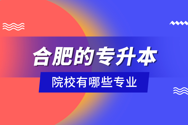 合肥的專升本院校有哪些專業(yè)？