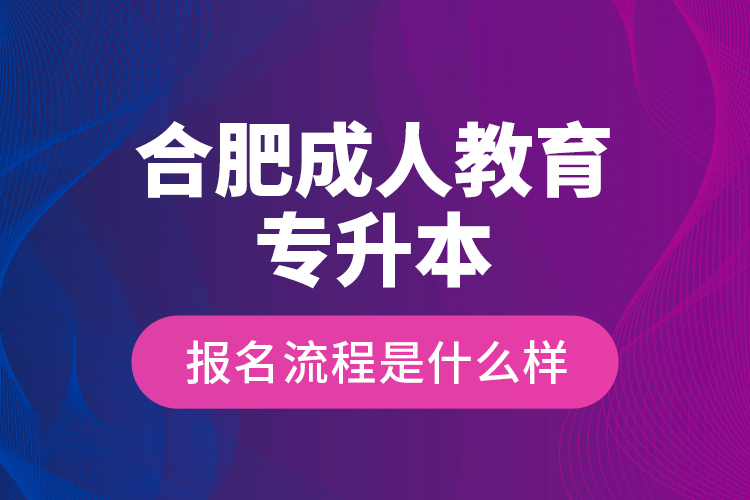 合肥成人教育專升本報(bào)名流程是什么樣？