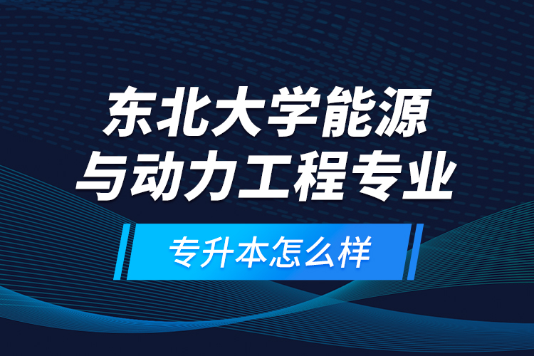 東北大學(xué)能源與動(dòng)力工程專業(yè)專升本怎么樣？