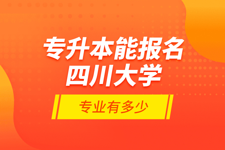 專升本能報名四川大學專業(yè)有多少？