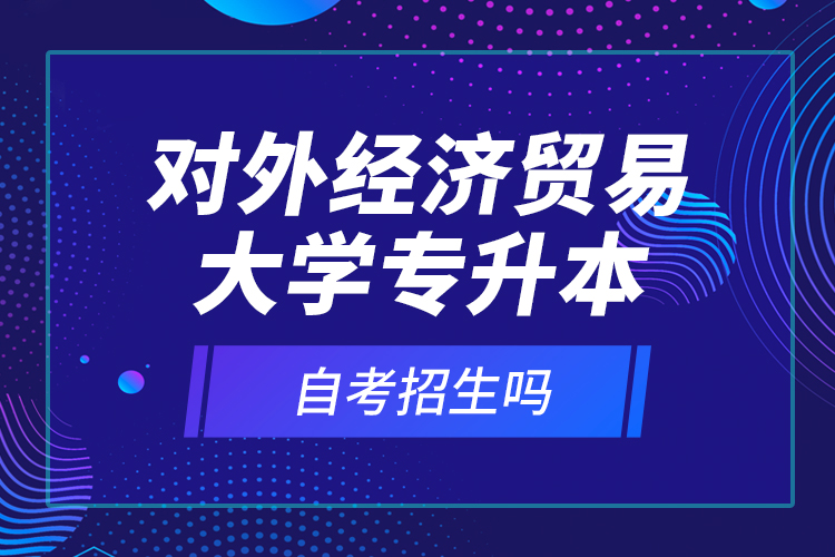 對外經(jīng)濟貿(mào)易大學專升本自考招生嗎？