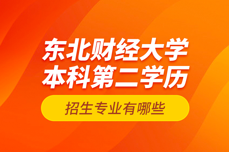 東北財(cái)經(jīng)大學(xué)本科第二學(xué)歷招生專業(yè)有哪些？