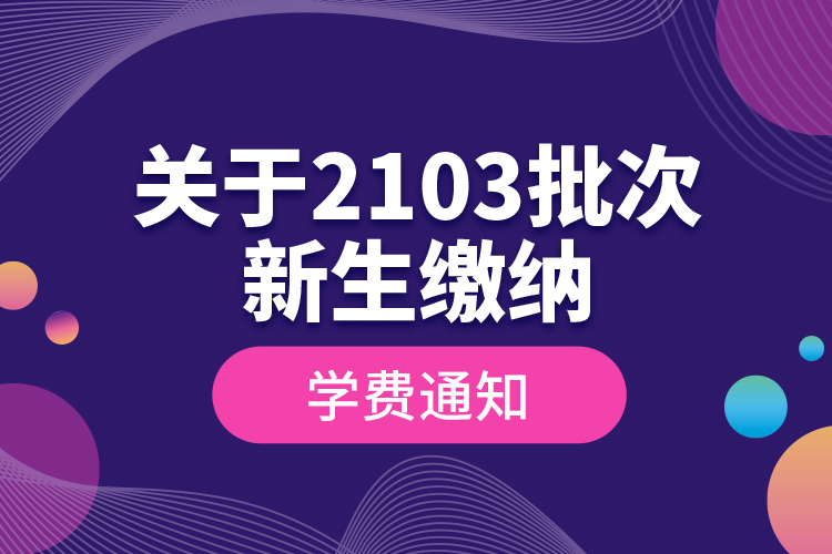 關(guān)于2103批次新生繳納學費通知